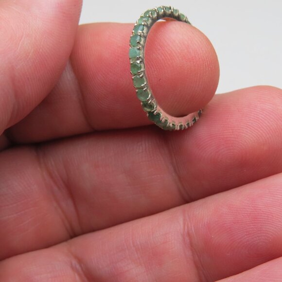 Genuine Emerald *925 Sterling Silver Ring - Picture 5 of 9